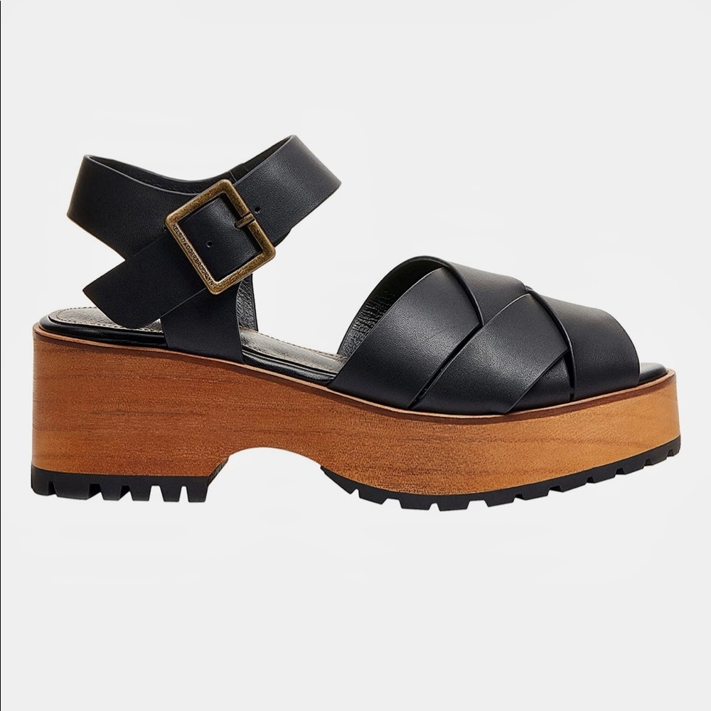 Kelsi Dagger Brooklyn Webster Leather Platform Clog Sandal